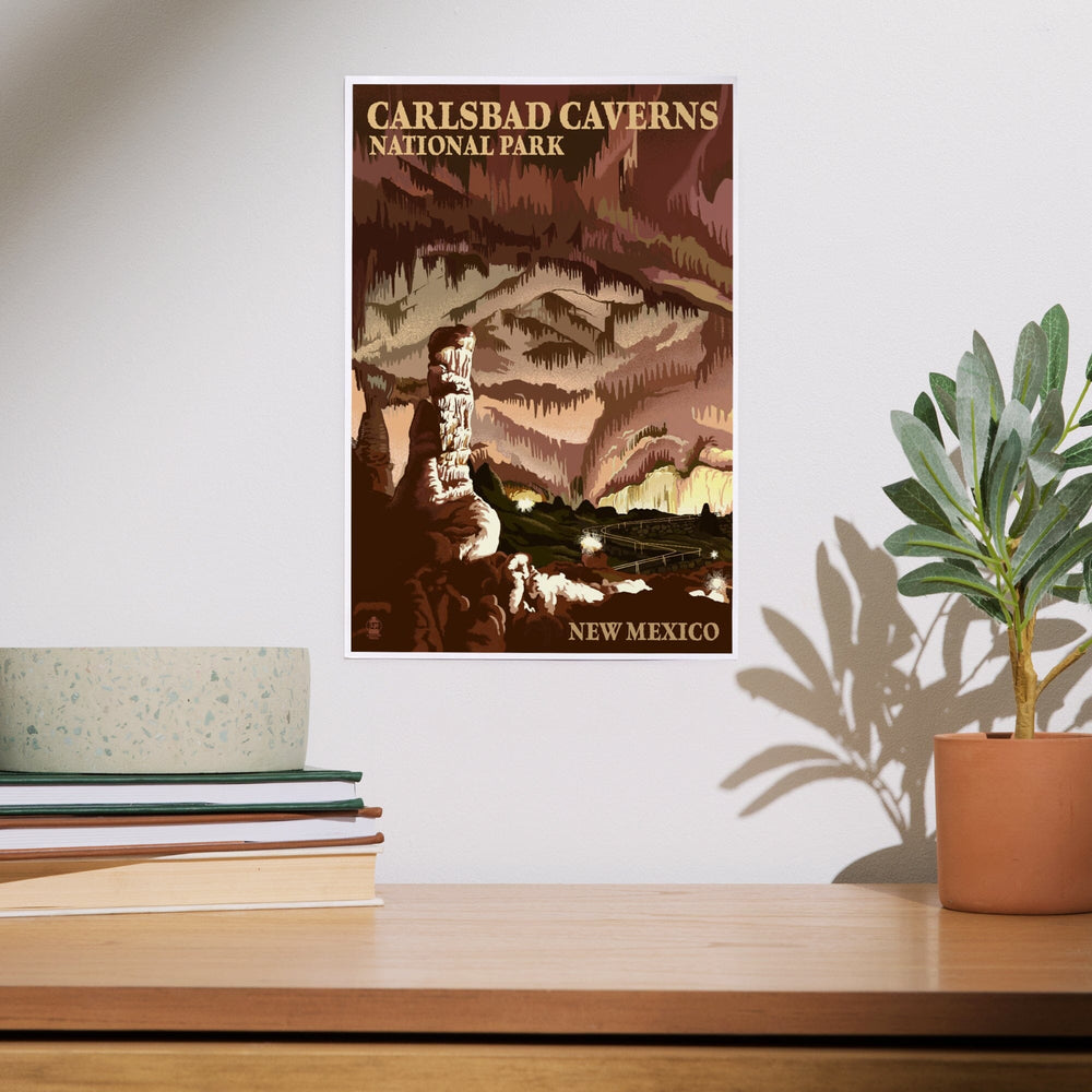 Carlsbad Caverns National Park, New Mexico, The Big Room, Lithograph, Art & Giclee Prints Art Lantern Press 