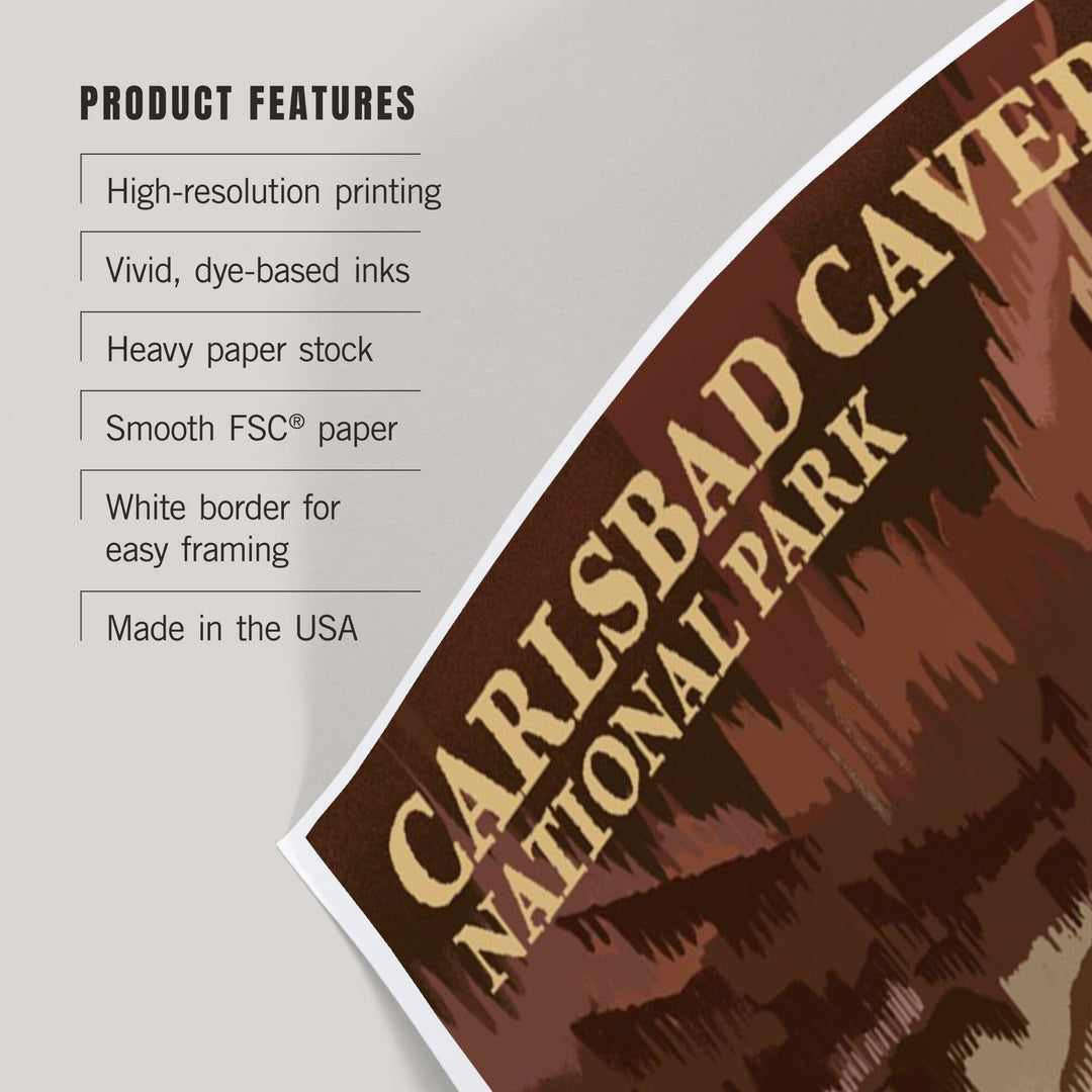 Carlsbad Caverns National Park, New Mexico, The Big Room, Lithograph, Art & Giclee Prints Art Lantern Press 