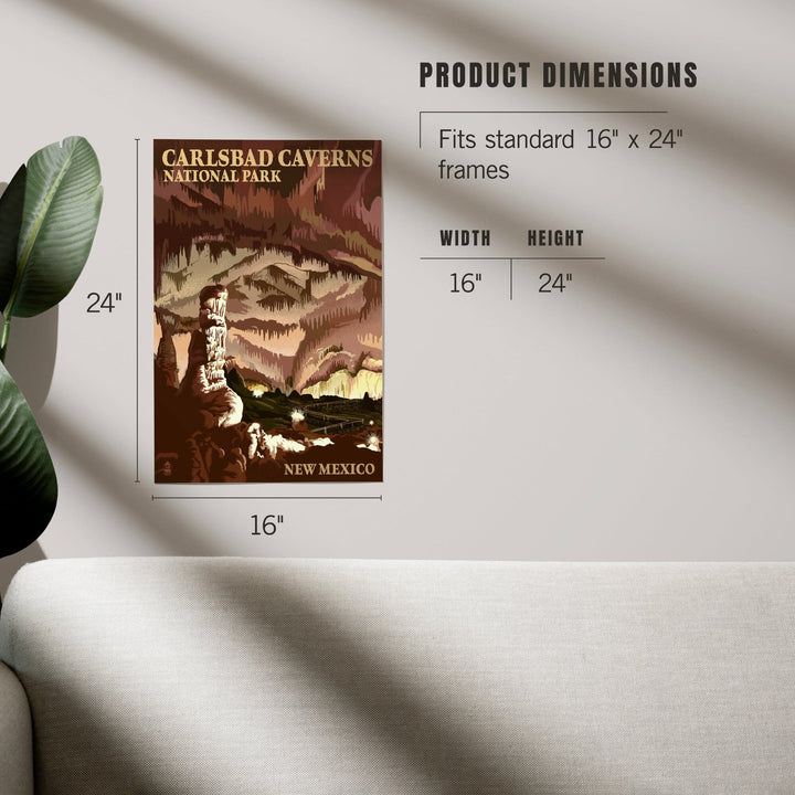 Carlsbad Caverns National Park, New Mexico, The Big Room, Lithograph, Art & Giclee Prints Art Lantern Press 