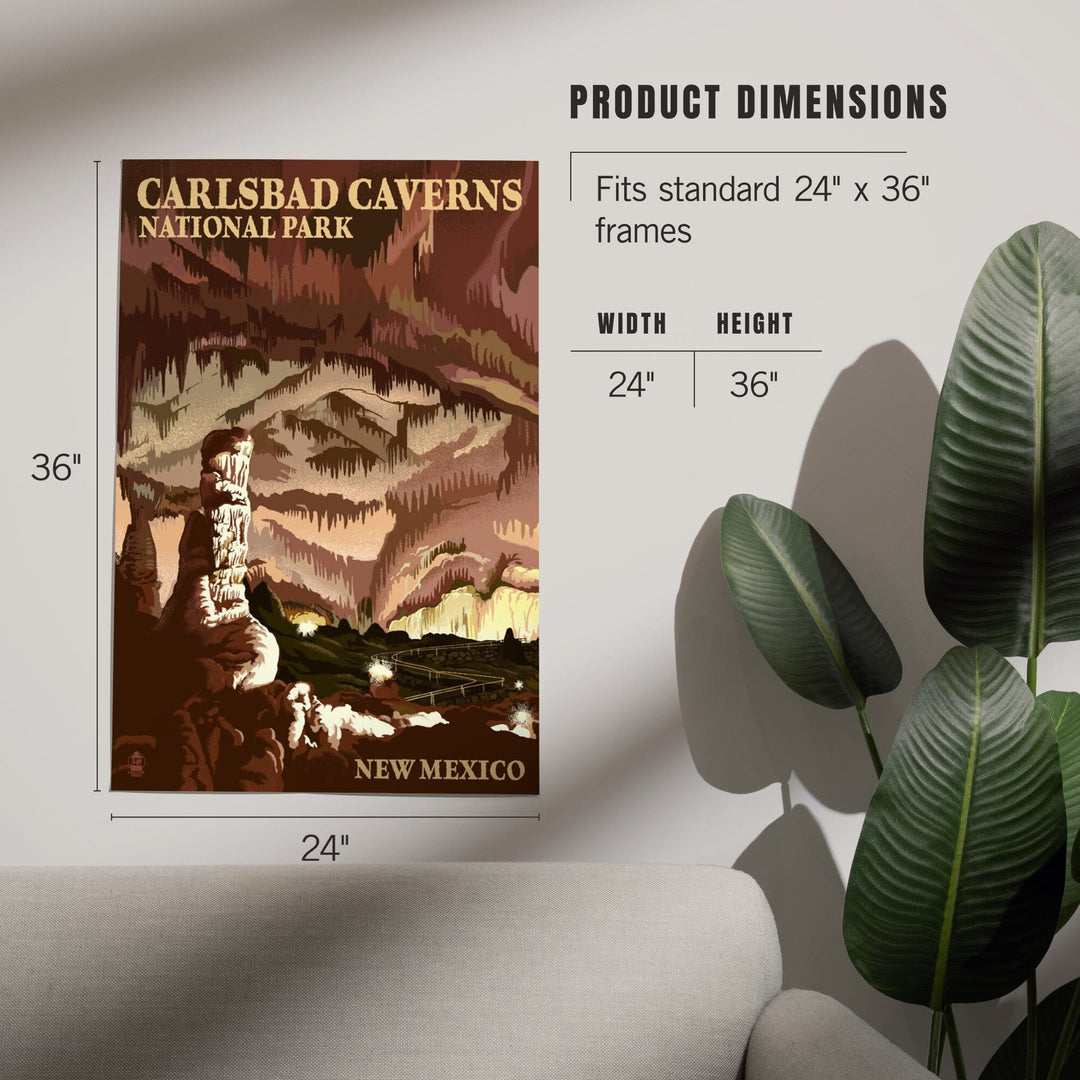 Carlsbad Caverns National Park, New Mexico, The Big Room, Lithograph, Art & Giclee Prints Art Lantern Press 