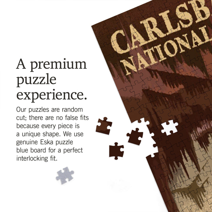 Carlsbad Caverns National Park, New Mexico, The Big Room, Lithograph, Jigsaw Puzzle Puzzle Lantern Press 