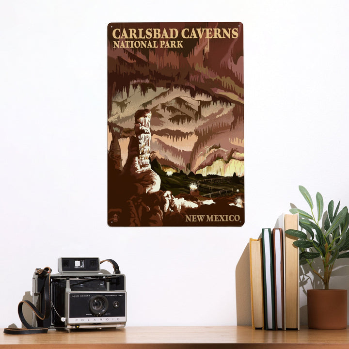 Carlsbad Caverns National Park, New Mexico, The Big Room, Lithograph, Metal Signs Metal Lantern Press 