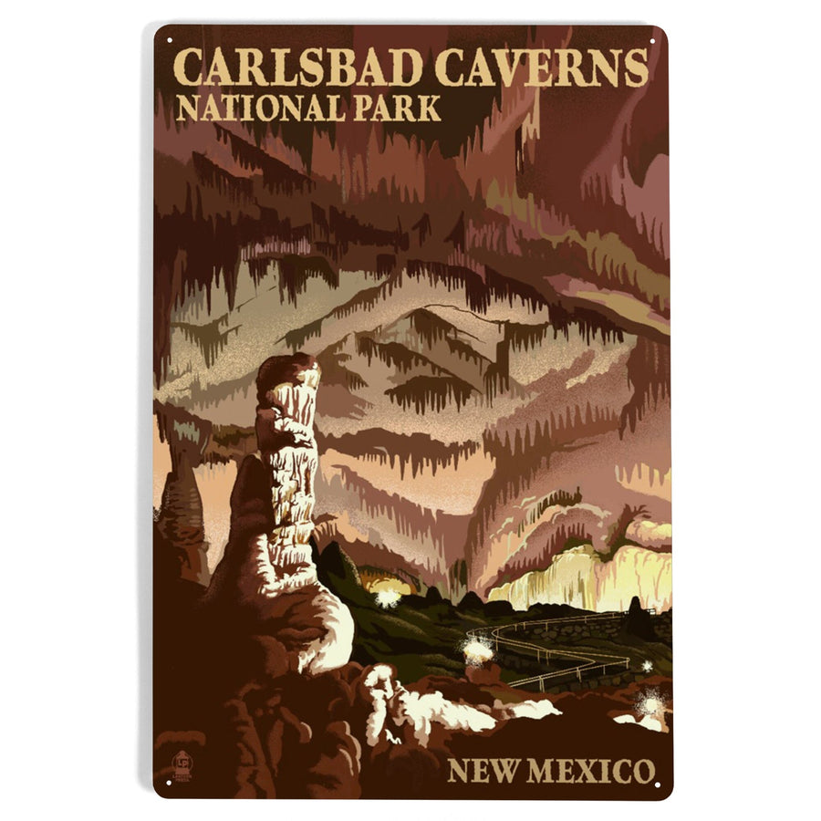Carlsbad Caverns National Park, New Mexico, The Big Room, Lithograph, Metal Signs Metal Lantern Press 