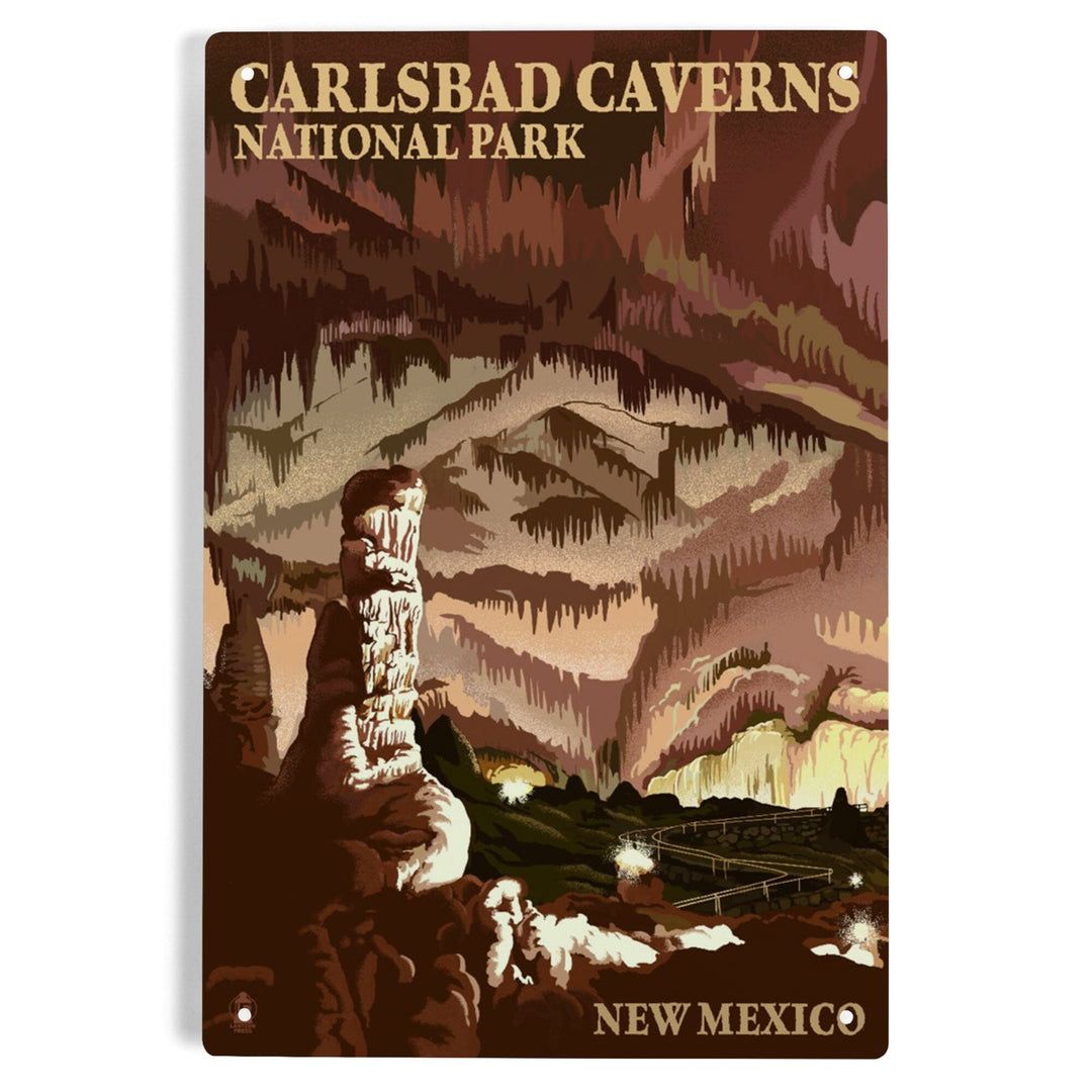 Carlsbad Caverns National Park, New Mexico, The Big Room, Lithograph, Metal Signs Metal Lantern Press 