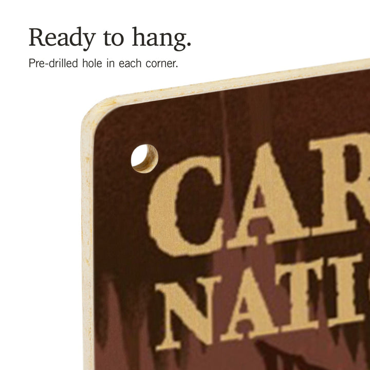 Carlsbad Caverns National Park, New Mexico, The Big Room, Lithograph, Wood Signs and Postcards Wood Lantern Press 