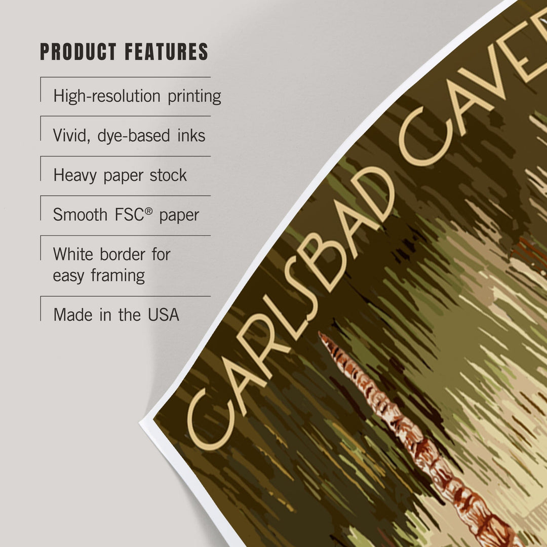 Carlsbad Caverns National Park, New Mexico, The Totem Pole, Art & Giclee Prints Art Lantern Press 