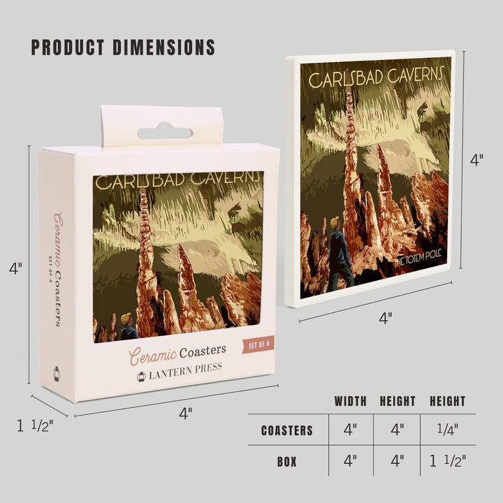 Carlsbad Caverns National Park, New Mexico, The Totem Pole, Coasters Coasters Lantern Press 