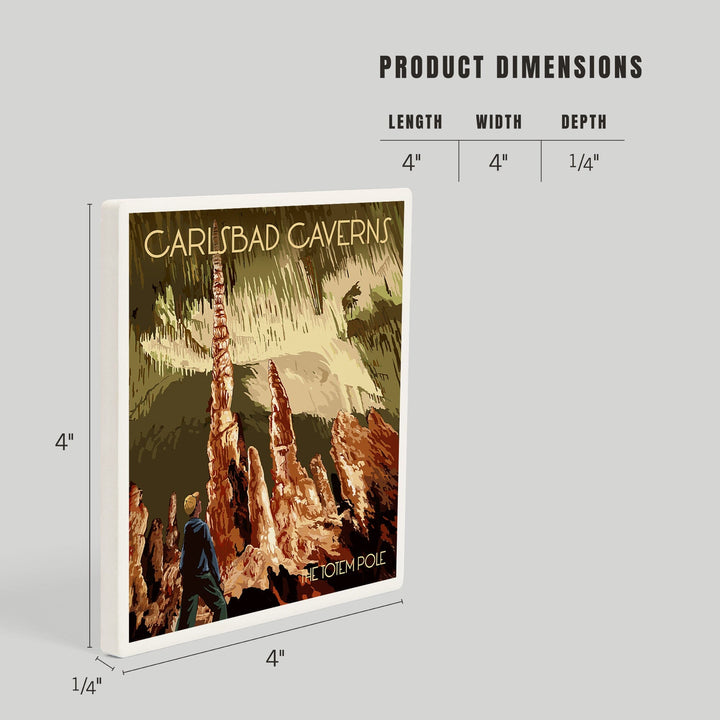 Carlsbad Caverns National Park, New Mexico, The Totem Pole, Coasters Coasters Lantern Press 