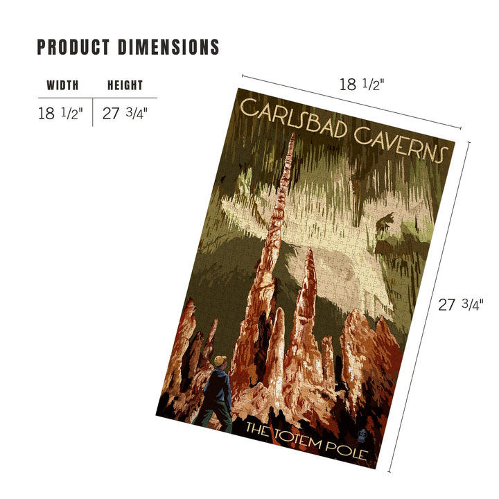 Carlsbad Caverns National Park, New Mexico, The Totem Pole, Jigsaw Puzzle Puzzle Lantern Press 