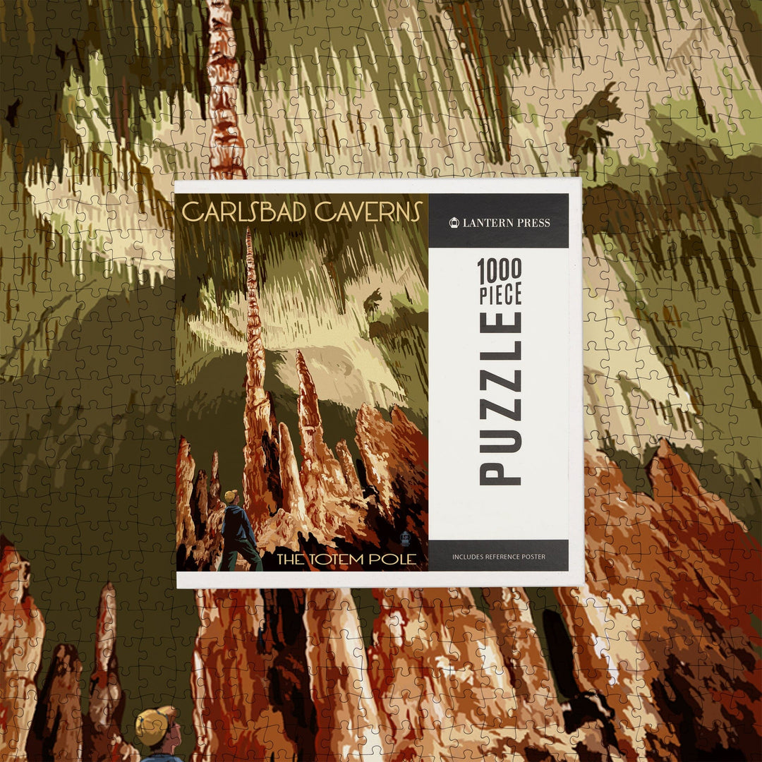 Carlsbad Caverns National Park, New Mexico, The Totem Pole, Jigsaw Puzzle Puzzle Lantern Press 