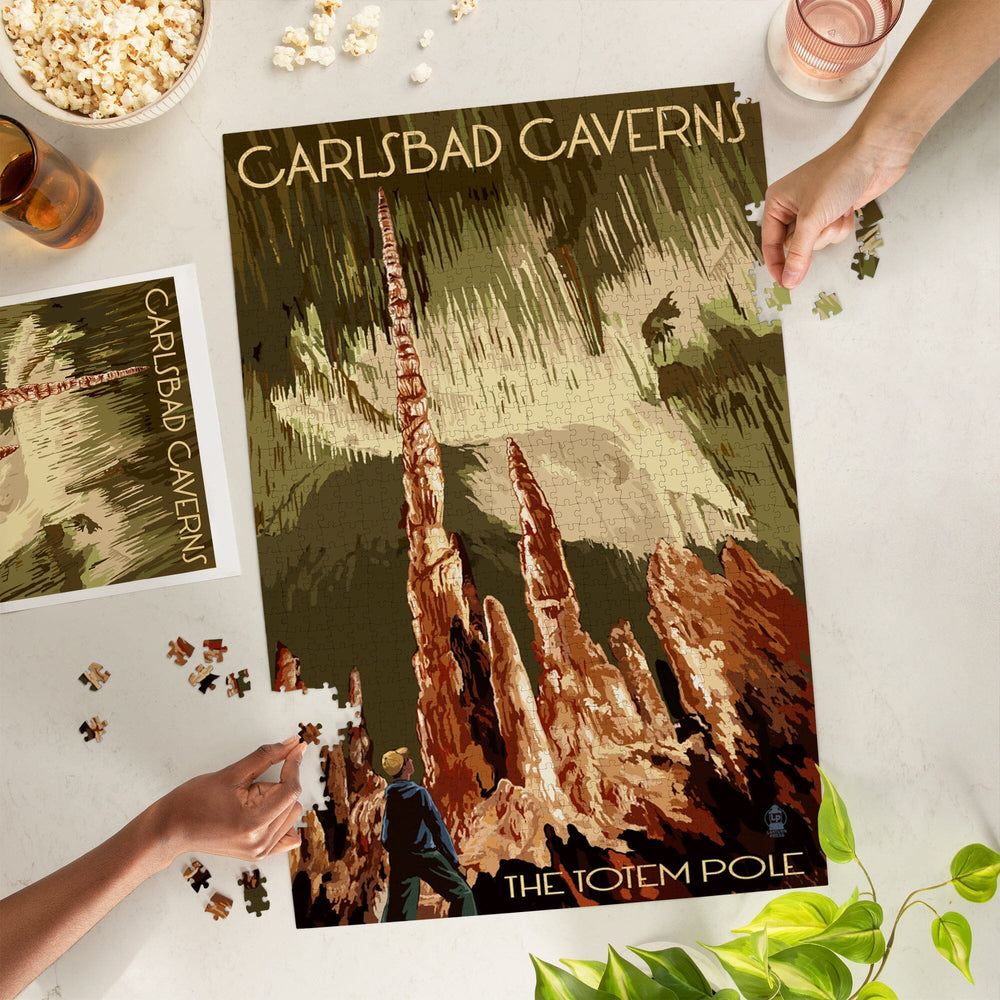 Carlsbad Caverns National Park, New Mexico, The Totem Pole, Jigsaw Puzzle Puzzle Lantern Press 