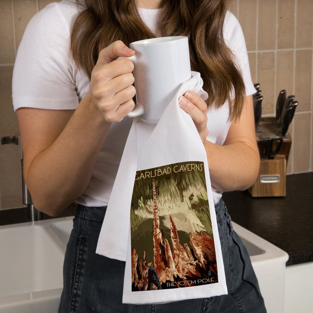 Carlsbad Caverns National Park, New Mexico, The Totem Pole, Organic Cotton Kitchen Tea Towels Kitchen Lantern Press 