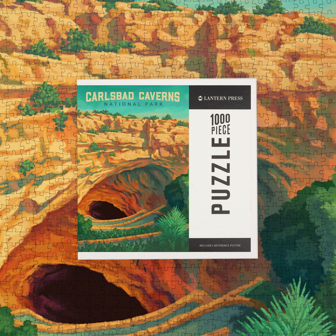 Carlsbad Caverns National Park, Oil Painting, Jigsaw Puzzle Puzzle Lantern Press 