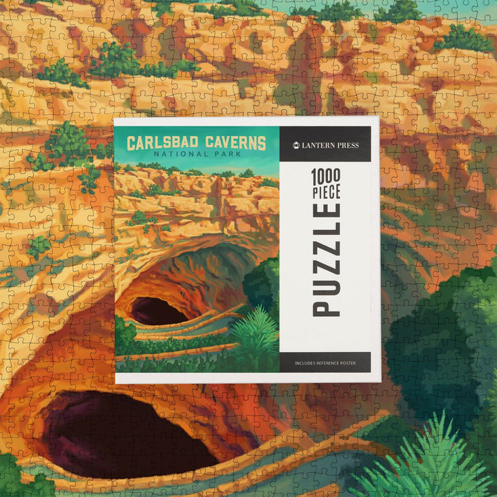 Carlsbad Caverns National Park, Oil Painting, Jigsaw Puzzle Puzzle Lantern Press 