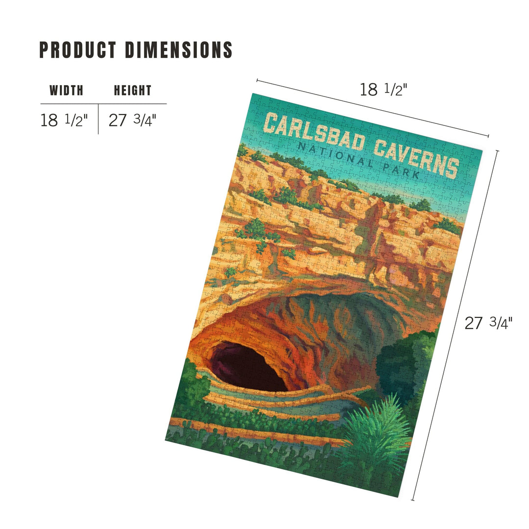 Carlsbad Caverns National Park, Oil Painting, Jigsaw Puzzle Puzzle Lantern Press 