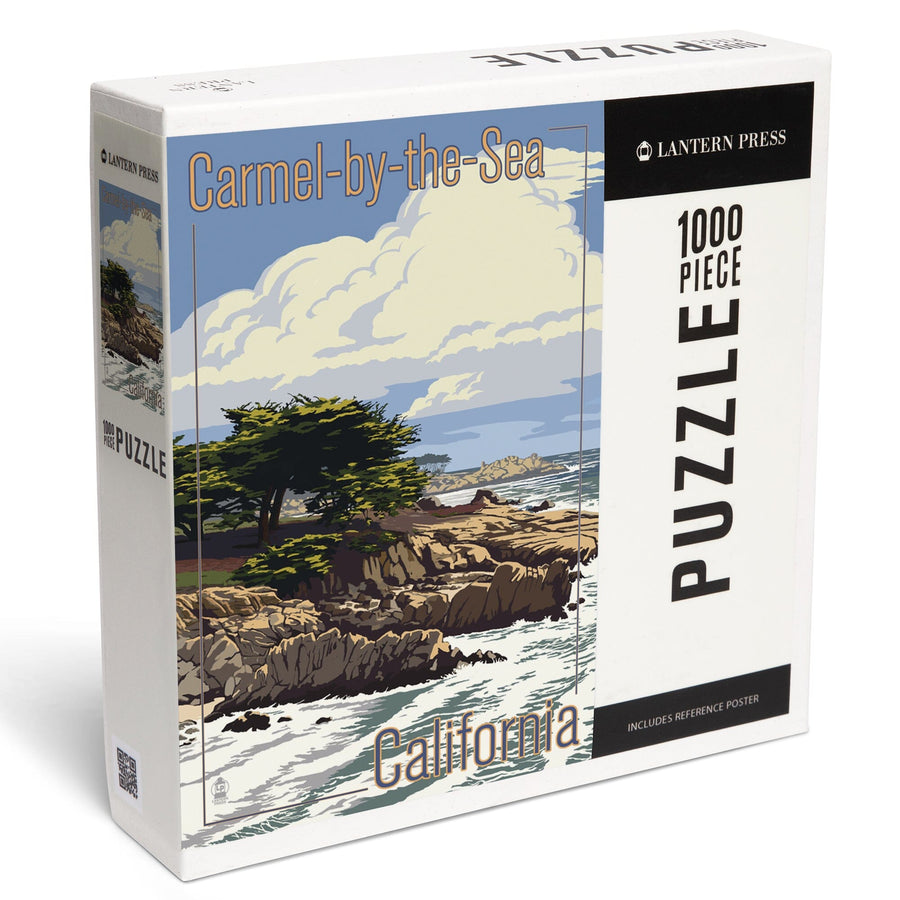 Carmel-by-the-Sea, California, View of Cypress Trees, Jigsaw Puzzle Puzzle Lantern Press 