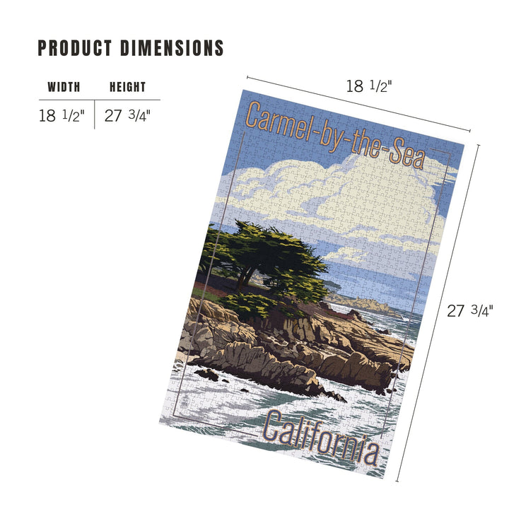 Carmel-by-the-Sea, California, View of Cypress Trees, Jigsaw Puzzle Puzzle Lantern Press 