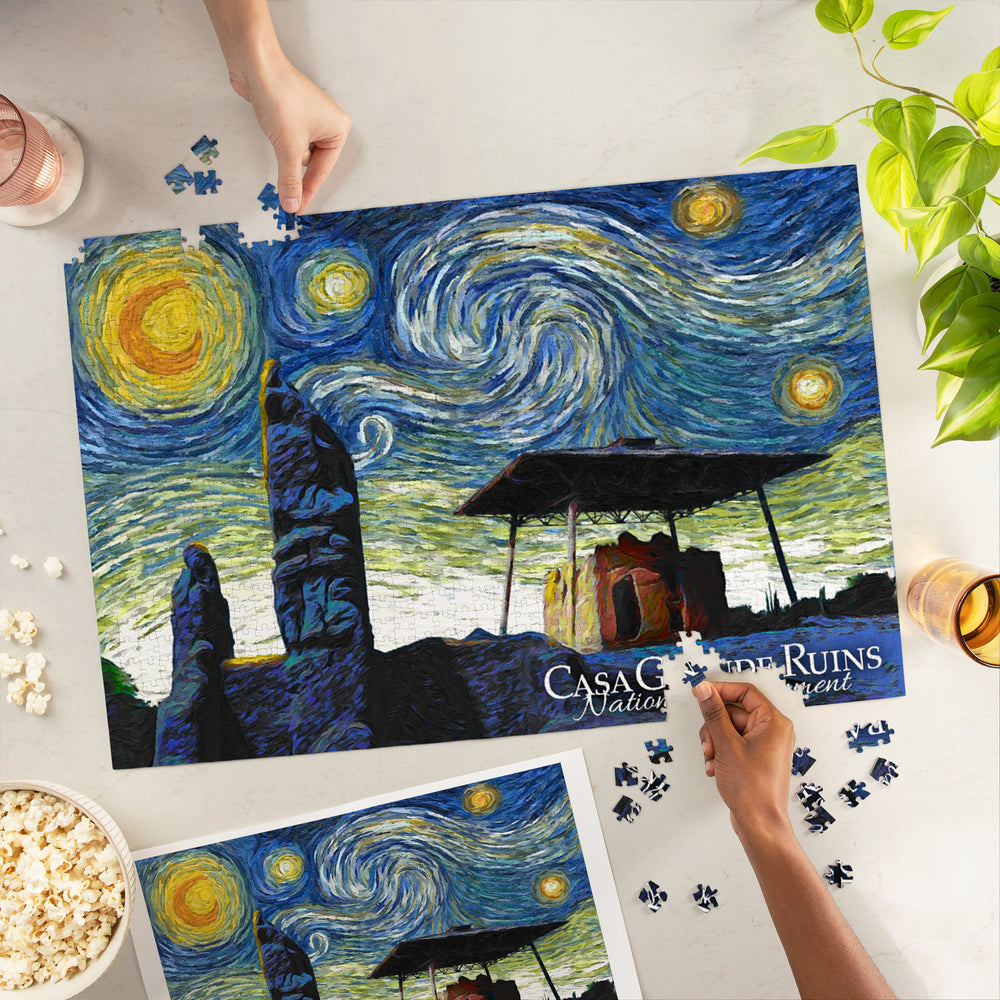 Casa Grande National Monument, Arizona, Starry Night, Jigsaw Puzzle Puzzle Lantern Press 