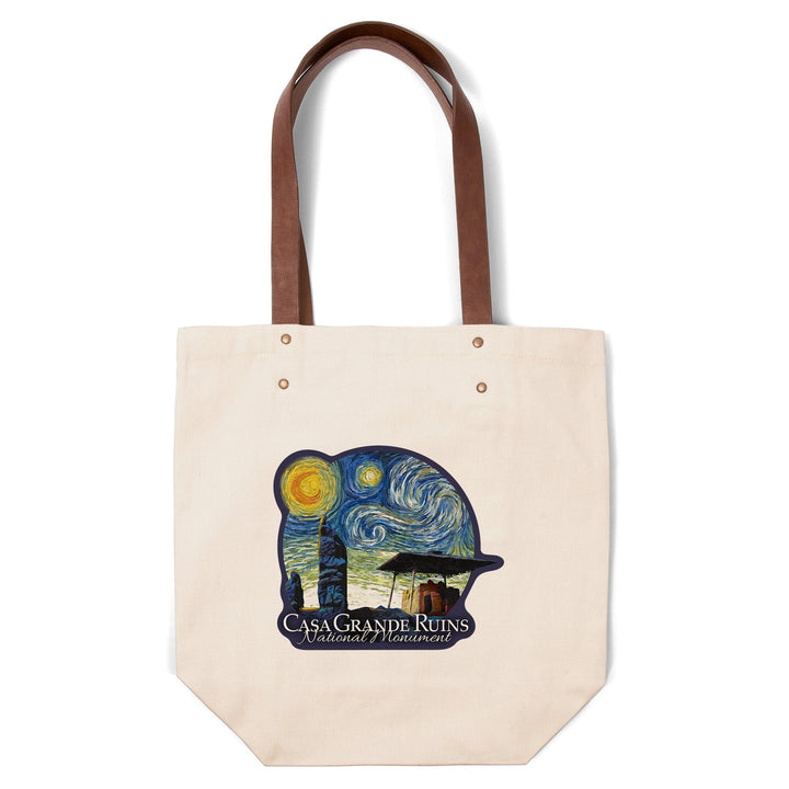 Casa Grande Ruins National Monument, Arizona, Starry Night, Contour, Lantern Press Artwork, Accessory Go Bag - Lantern Press