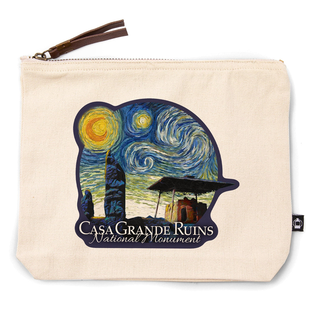 Casa Grande Ruins National Monument, Arizona, Starry Night, Contour, Lantern Press Artwork, Accessory Go Bag - Lantern Press