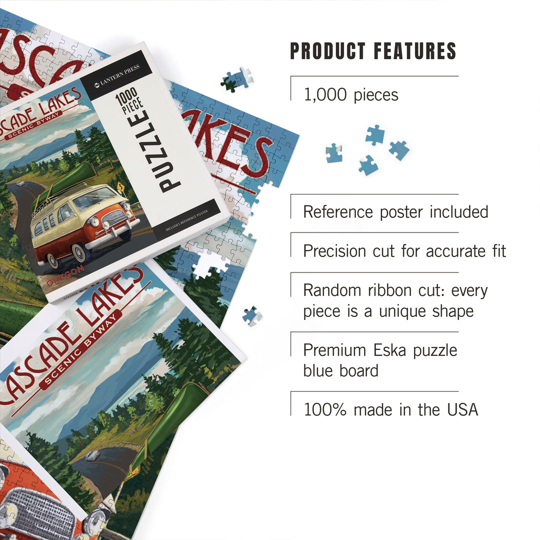 Cascade Lakes Scenic Byway, Oregon, Camper Van, Jigsaw Puzzle Puzzle Lantern Press 