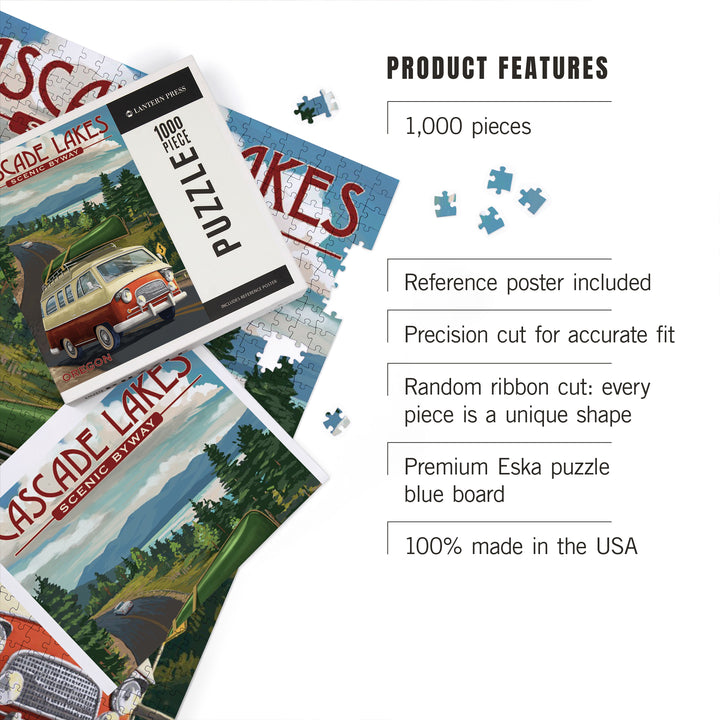 Cascade Lakes Scenic Byway, Oregon, Camper Van, Jigsaw Puzzle Puzzle Lantern Press 