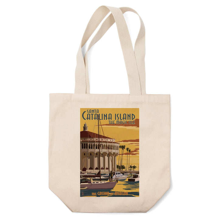 Catalina Island, California, Casino and Marina, Tote Bag Totes Lantern Press 