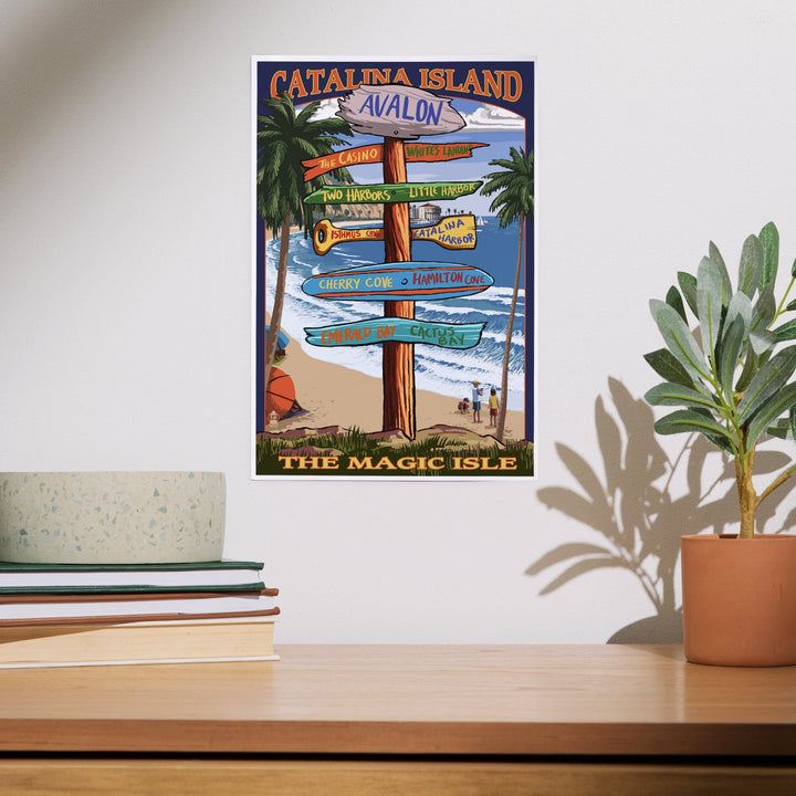 Catalina Island, California, Destination Sign, Art & Giclee Prints Art Lantern Press 
