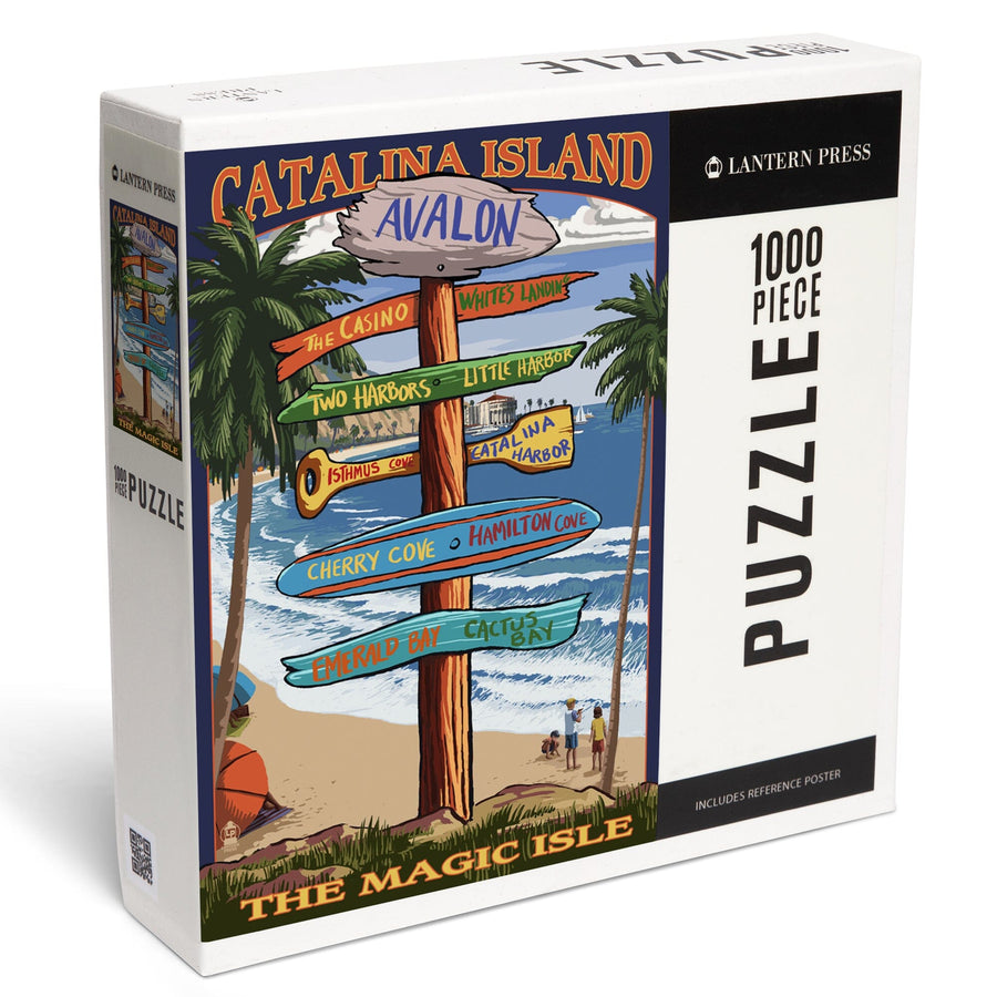 Catalina Island, California, Destination Sign, Jigsaw Puzzle Puzzle Lantern Press 