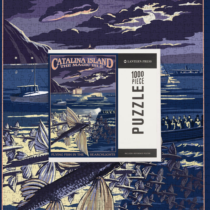 Catalina Island, California, Flying Fish, Jigsaw Puzzle Puzzle Lantern Press 