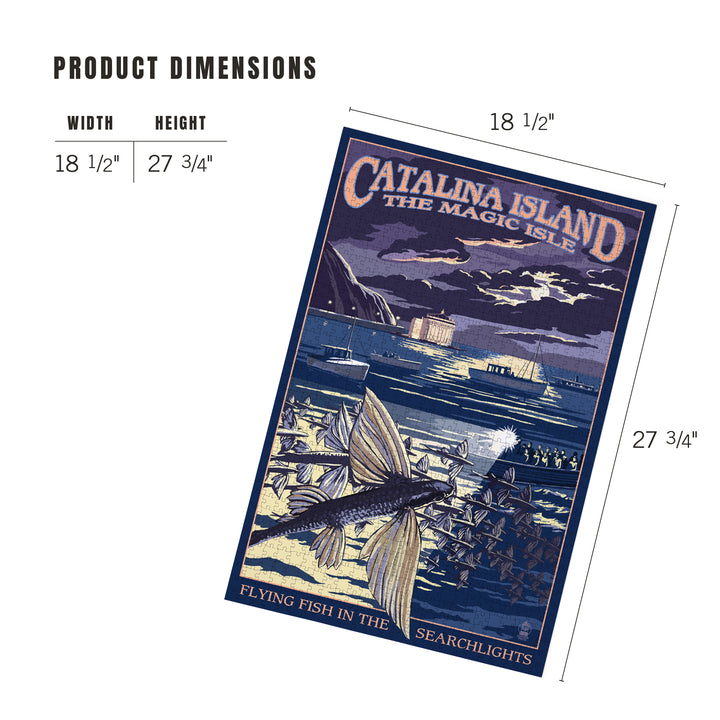 Catalina Island, California, Flying Fish, Jigsaw Puzzle Puzzle Lantern Press 