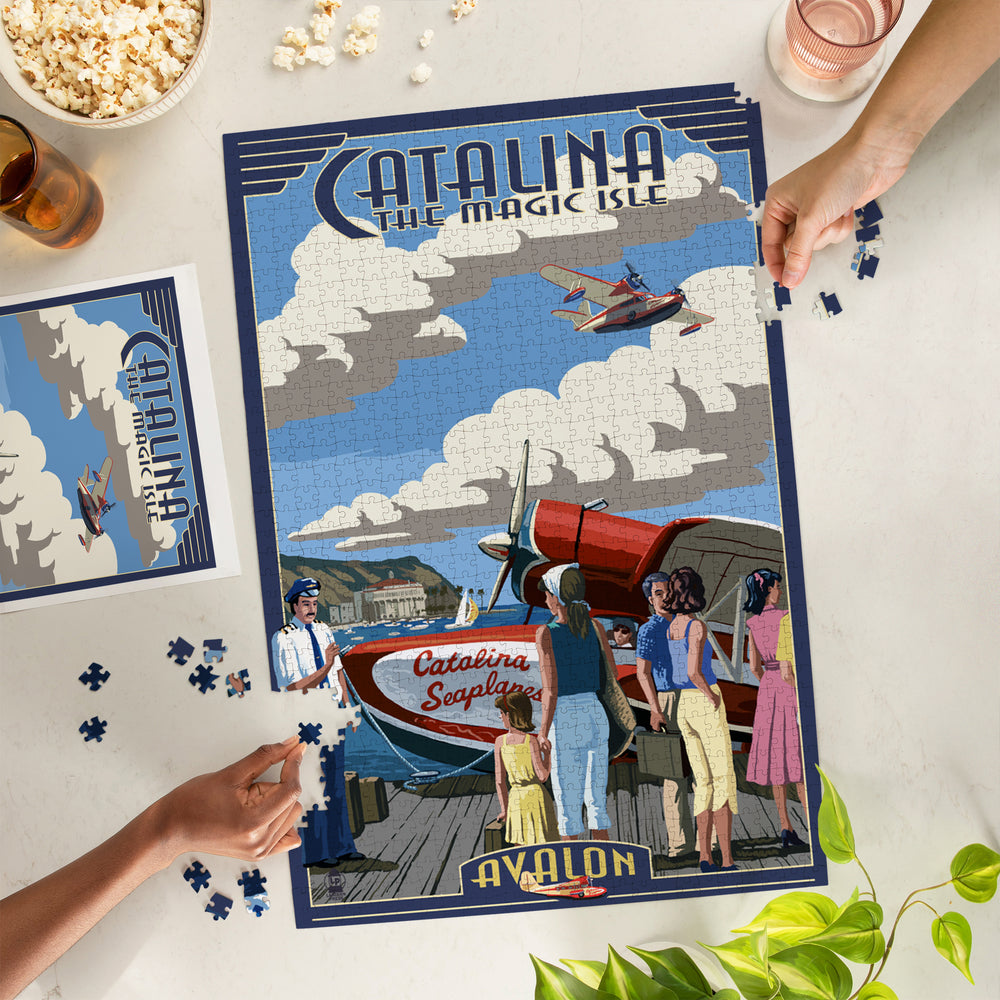 Catalina Island, California, Seaplane, Jigsaw Puzzle Puzzle Lantern Press 