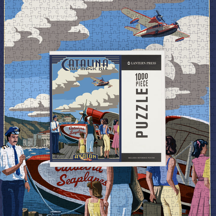 Catalina Island, California, Seaplane, Jigsaw Puzzle Puzzle Lantern Press 