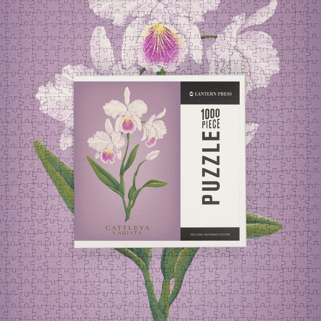 Cattleya, Orchid, Vintage Flora, Jigsaw Puzzle Puzzle Lantern Press 