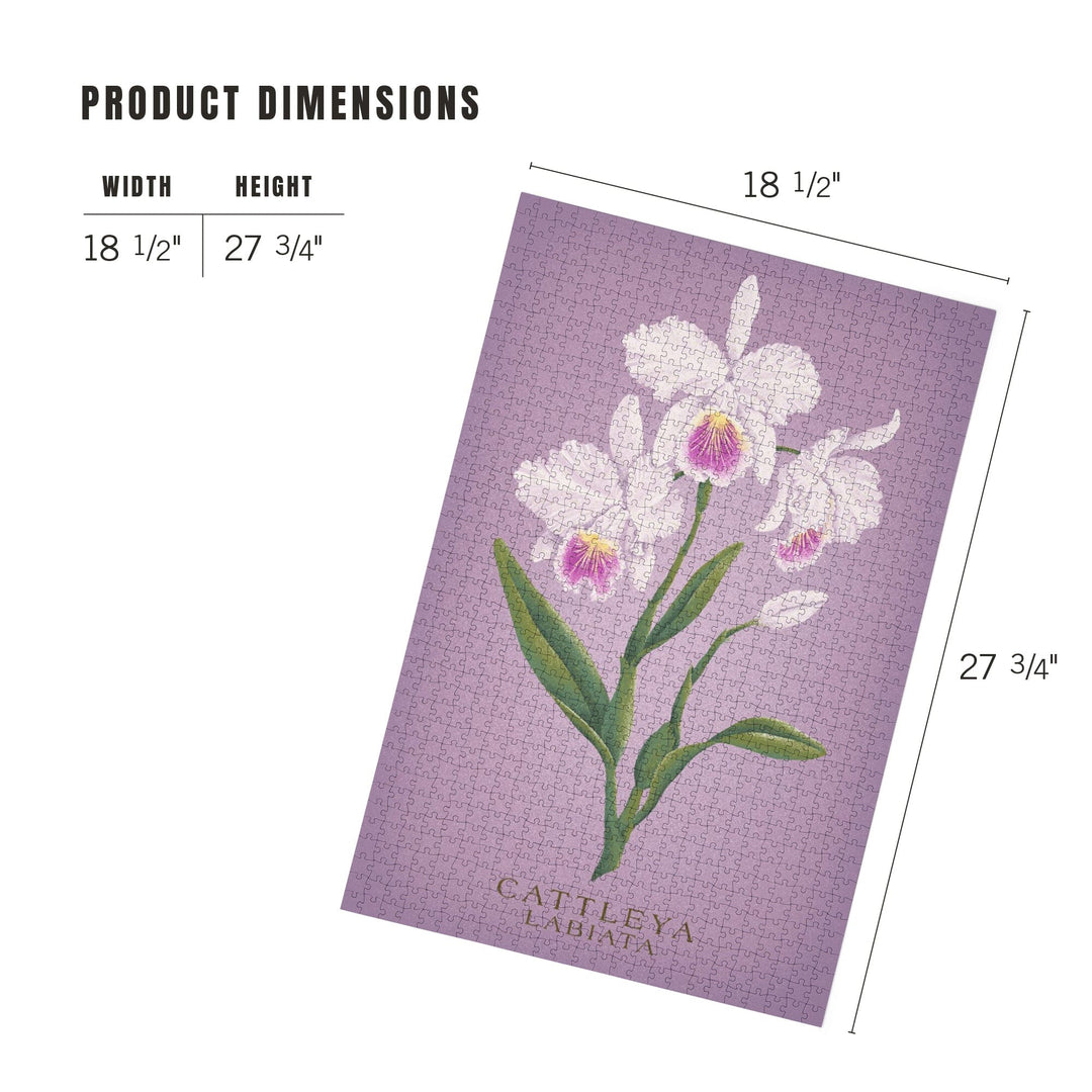 Cattleya, Orchid, Vintage Flora, Jigsaw Puzzle Puzzle Lantern Press 