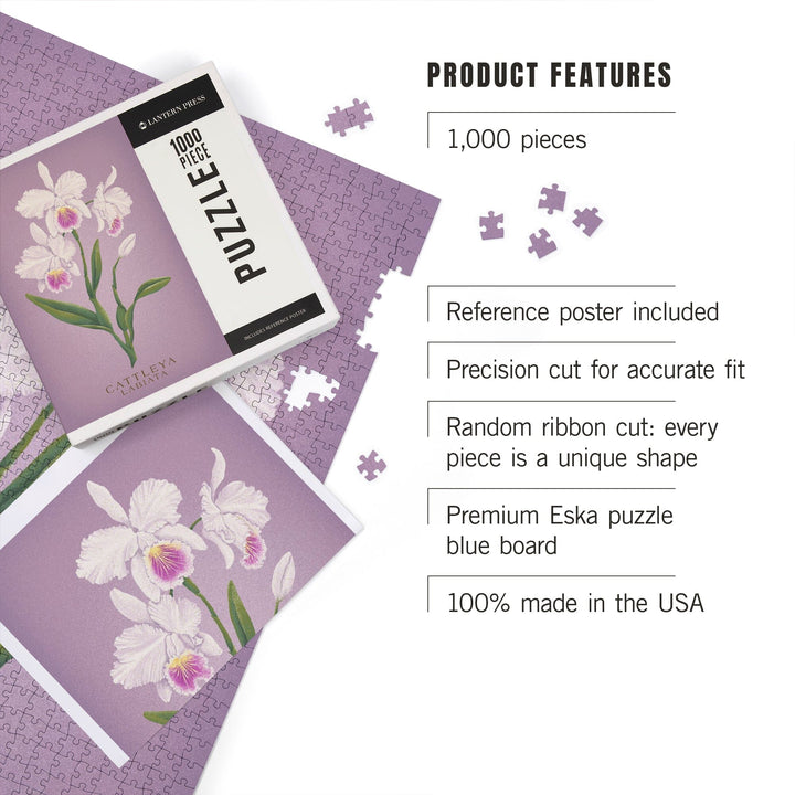 Cattleya, Orchid, Vintage Flora, Jigsaw Puzzle Puzzle Lantern Press 