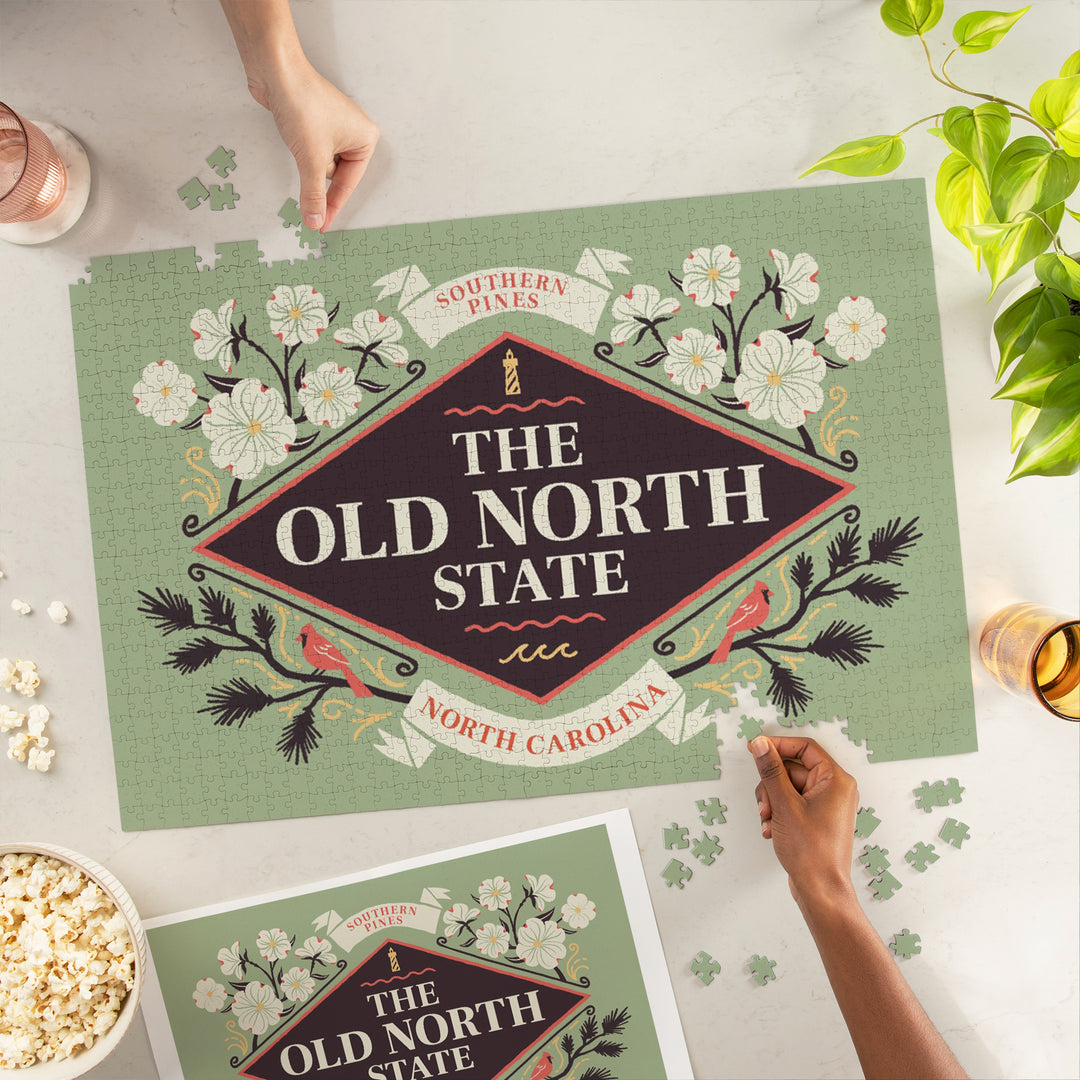 Southern Pines, North Carolina, State Motto Crest, State Series, Jigsaw Puzzle
