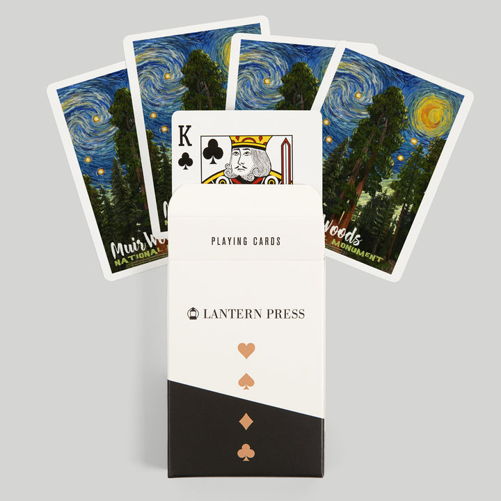 Playing Cards, Muir Woods National Monument, California, Starry Night National Park Series, 52 Card Deck with Jokers in Box, Unique Art