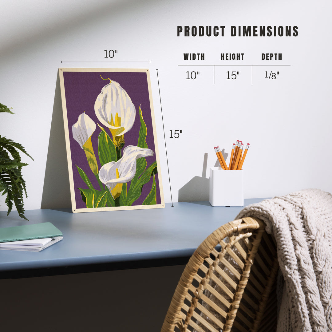Calla Lily, Letterpress, Wood Sign and Postcards
