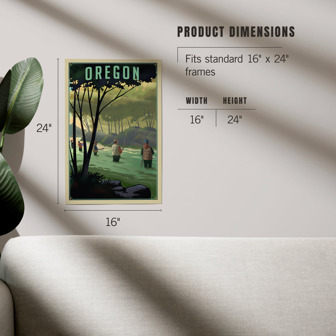 Oregon, Fishing, Lithograph, Art & Giclee Prints