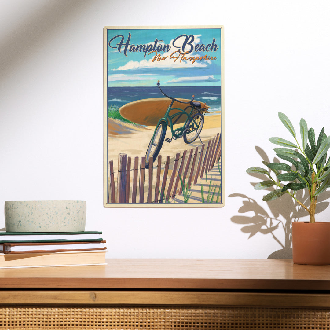 Hampton Beach, New Hampshire, Cruiser and, Wood Sign and Postcards