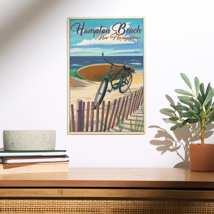 Hampton Beach, New Hampshire, Cruiser and, Wood Sign and Postcards