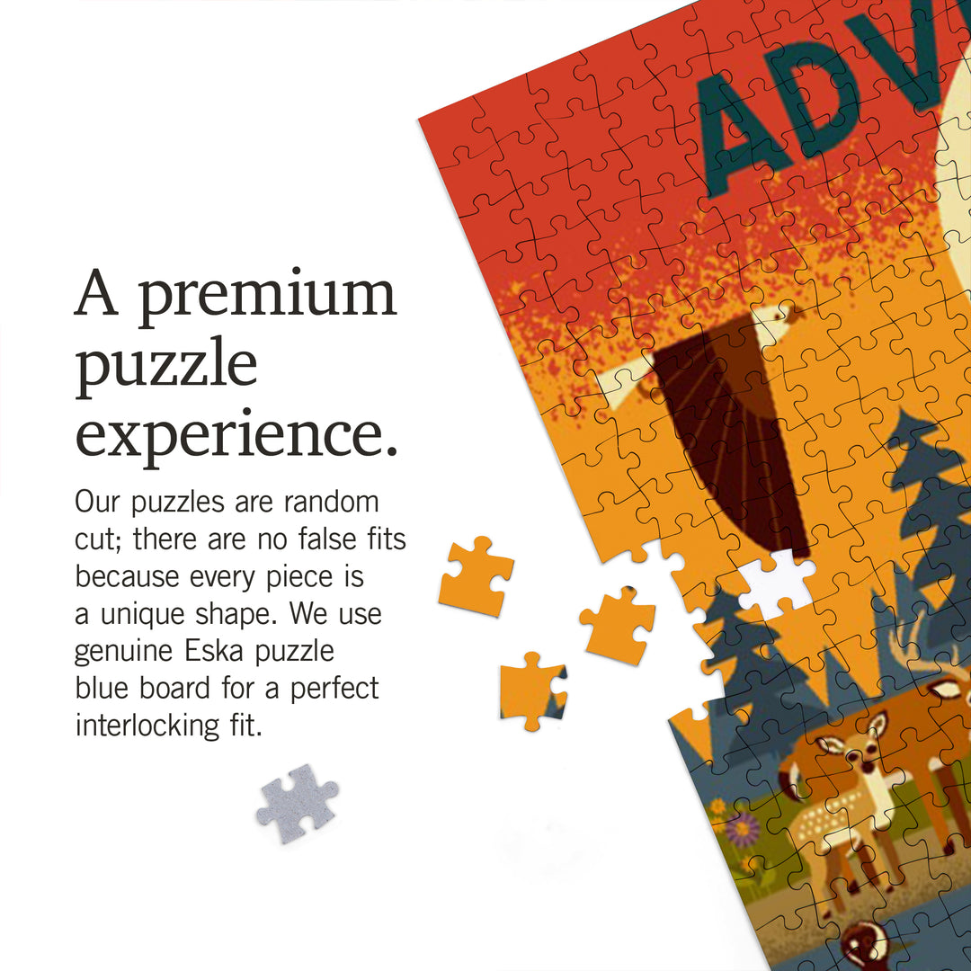 Lake and River, Geometric, Adventure Awaits, 1000 Piece Jigsaw Puzzle