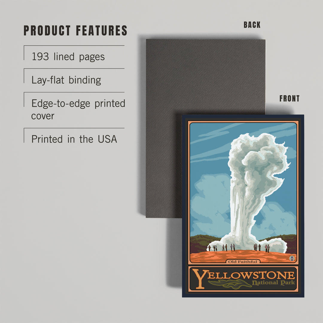 Lined 6x9 Journal, Yellowstone National Park, Wyoming, Old Faithful Geyser, Lay Flat, 193 Pages, FSC paper