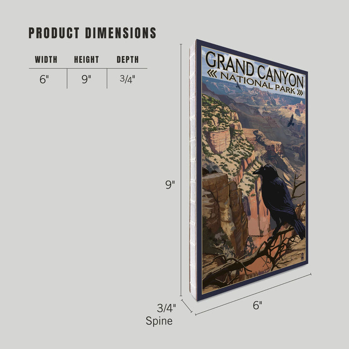 Lined 6x9 Journal, Grand Canyon National Park, Arizona, Ravens at South Rim, Lay Flat, 193 Pages, FSC paper