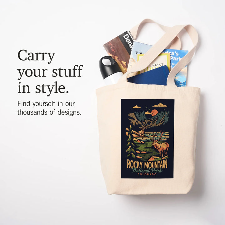 Rocky Mountain National Park, Colorado, Distressed, Tote Bag