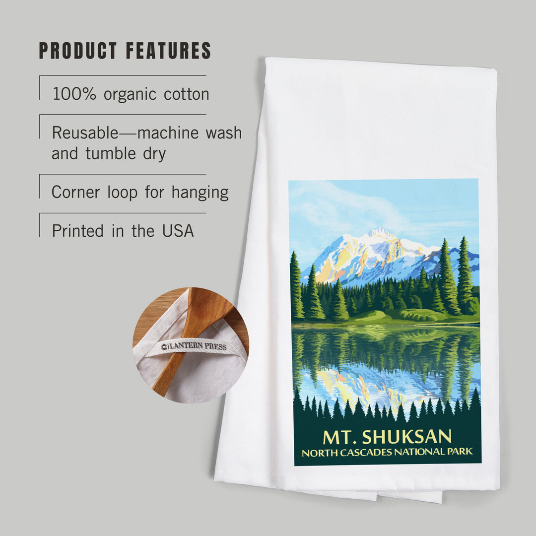 North Cascades National Park, Washington, Mt Shuksan, Organic Cotton Kitchen Tea Towels