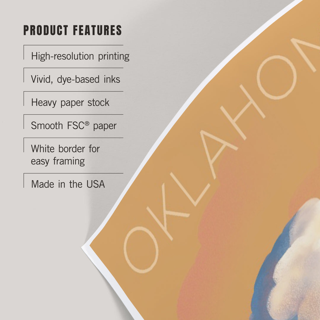 Oklahoma, White-tailed Deer and Rain Cloud, Lithograph, Art & Giclee Prints