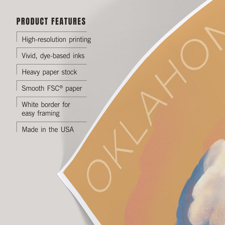 Oklahoma, White-tailed Deer and Rain Cloud, Lithograph, Art & Giclee Prints