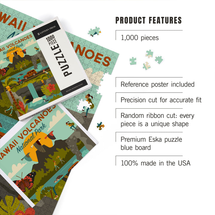 Hawaii Volcanoes National Park, Hawaii, Geometric National Park Series, Jigsaw Puzzle